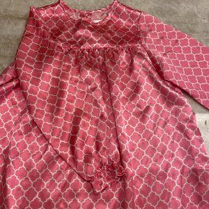 Juju and Jack Pink Satin Girls Nightgown 10/12